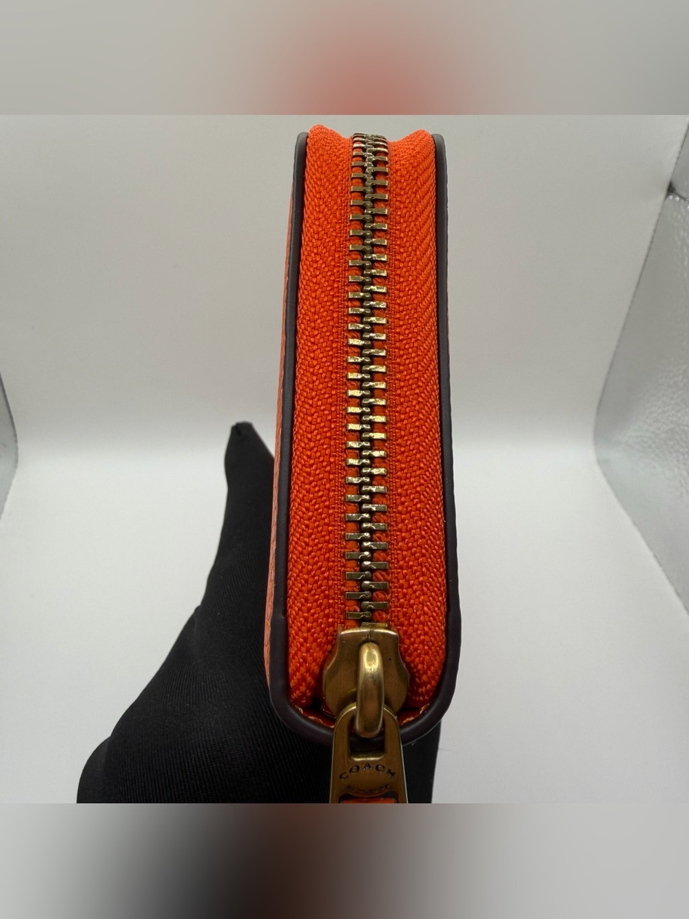 Coach Orange Continental Zip Wallet - Picture 6 of 9